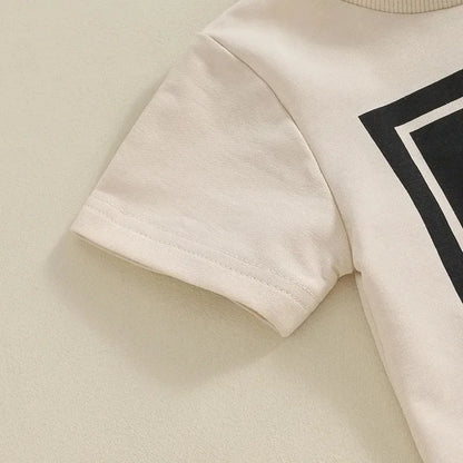 Summer Baby Boys Mama's Best Clothes Outfits Cotton Short Sleeve Tops Shorts Infant Kids Clothing Sets