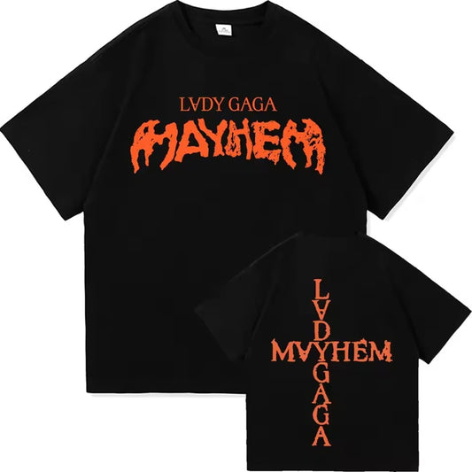 Lady Gaga Mayhem New Album Tee Shirt Homme New in Top Tees Men Clothing short sleeve Round Neck Printing Pullover T-Shirt 50513