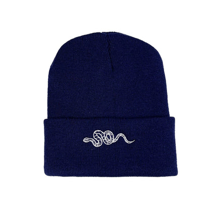 1pcs Knitted Hat, Hip-Hop Style, Stylish Snake Embroidered Knitted , Warm Woolen Hat For Men And Women Cap Green Black
