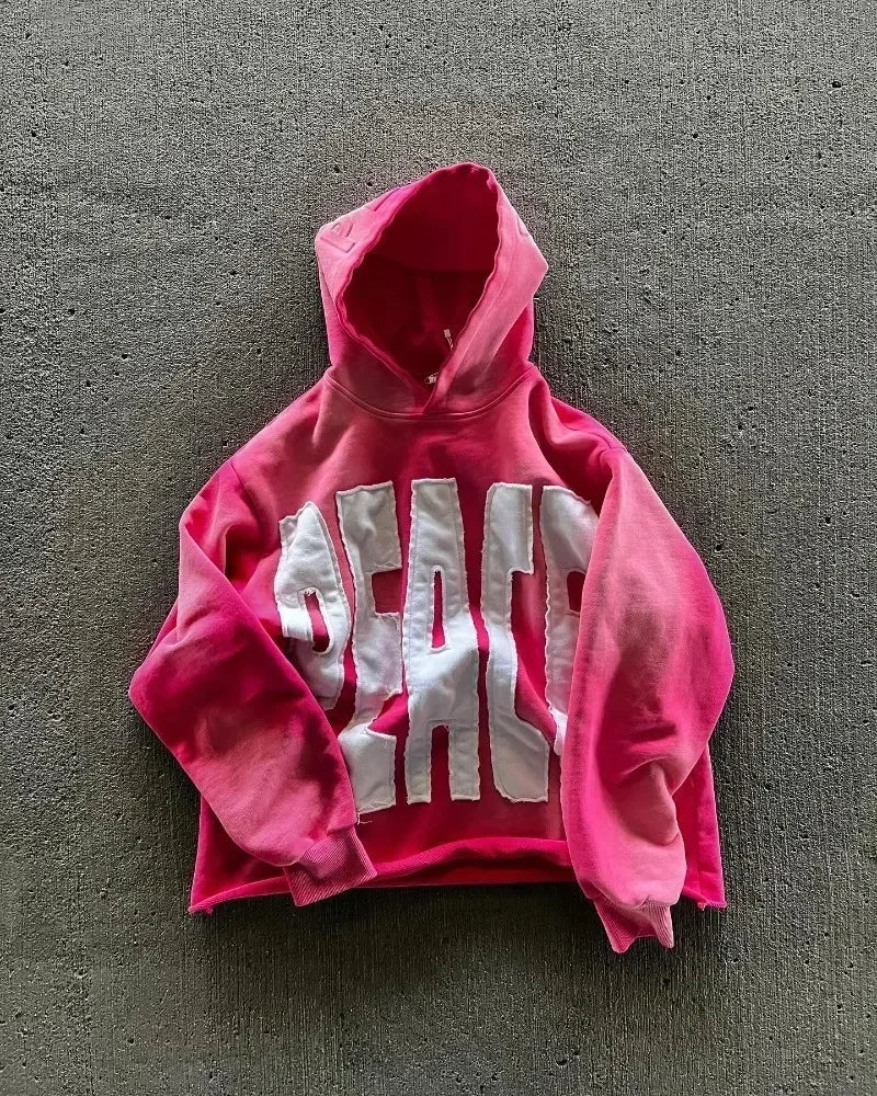 American Retro Rock Gothic Graphic Fur Collar Loose Zipper Sweatshirt Men's Y2K New Harajuku Punk Casual Joker Hoodie Streetwear