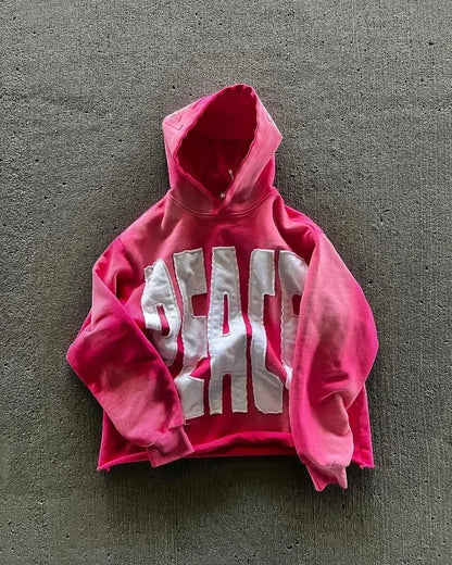 American Retro Rock Gothic Graphic Fur Collar Loose Zipper Sweatshirt Men's Y2K New Harajuku Punk Casual Joker Hoodie Streetwear