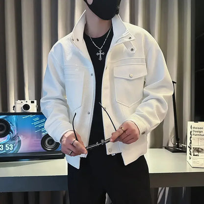 Jacket for Men Short Green Man Coat Cargo New in Y2k Cold High Quality Vintage Joker Luxury Designer Original Brands Cheap Sale
