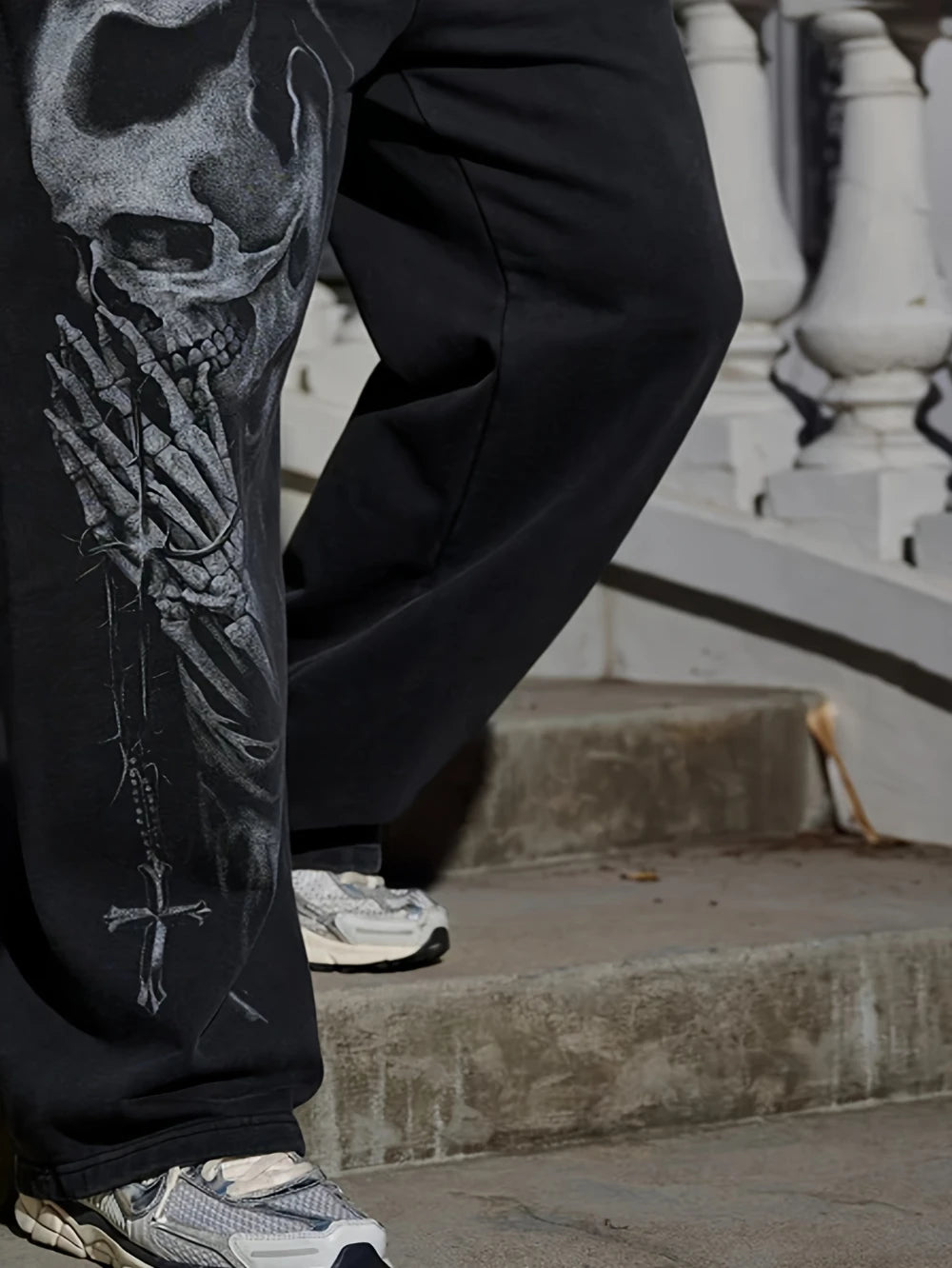 New Men's Outdoor Pants: Stylish wide-leg straight-leg casual athletic trousers, suitable for fitness and running  baggy pants