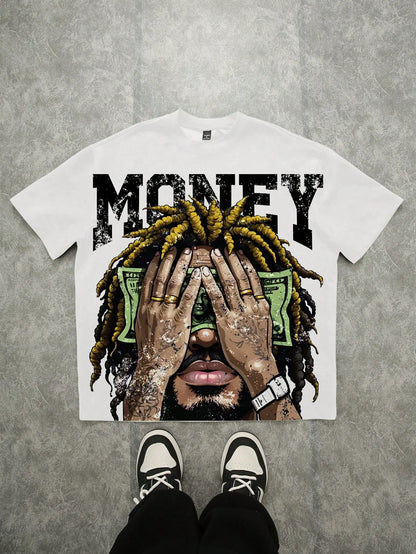 The new men's T-shirt for the summer of 2025 features a casual fashionable soft and breathable 3D letter pattern print