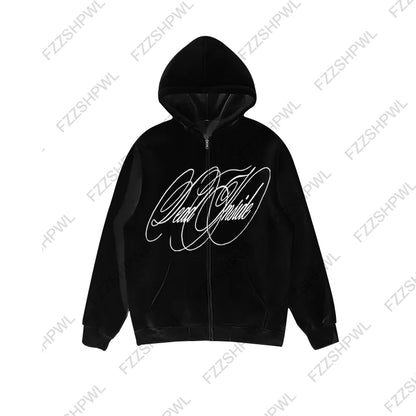 Unisex Hip Hop Oversized Y2K Hooded sweatshirt Punk Harajuku Letter Print Casual Hoodie sweatshirt Rock Goth Streetwear Pullover