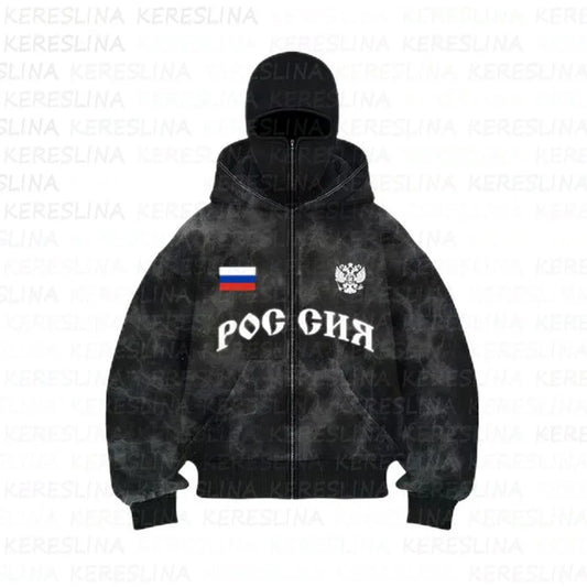 European and American fashion brand hoodies with washed, hot pressed, diamond printed letters, street fashion, men's and women's