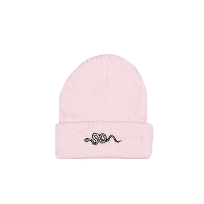 1pcs Knitted Hat, Hip-Hop Style, Stylish Snake Embroidered Knitted , Warm Woolen Hat For Men And Women Cap Green Black