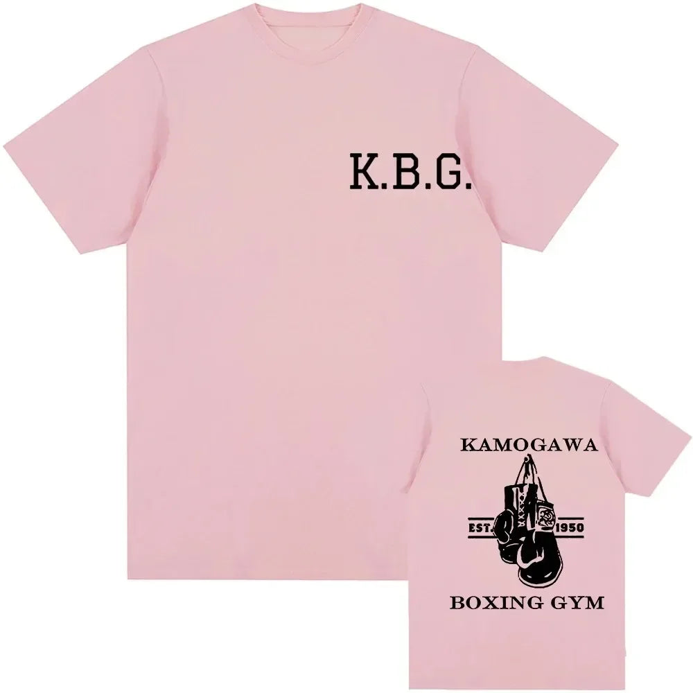 Streetwear Men Hajime No Ippo Printed Pure Cotton Vintage GYM Men's T-Shirt for Men Women Tops Funny Manga Kamagowa Boxing Gym