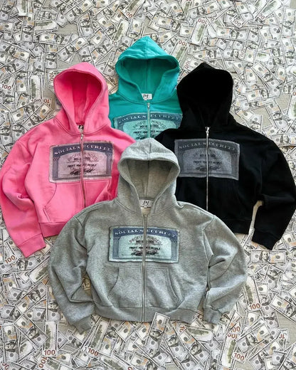 Autumn and winter new retro men printed hooded sweatshirt Y2K style streetwear outfit men and women casual top men clothing
