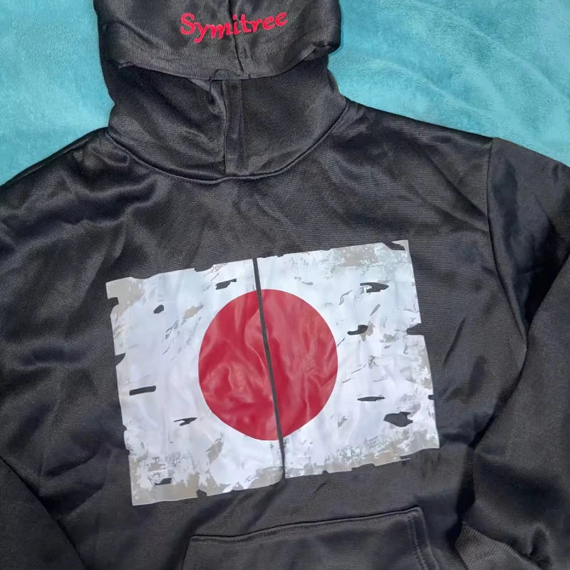 European and American sweatshirt coat printed pattern zipper hoodie men and women hip-hop gothic couple tops Japanese elements
