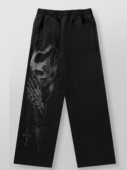 New Men's Outdoor Pants: Stylish wide-leg straight-leg casual athletic trousers, suitable for fitness and running  baggy pants