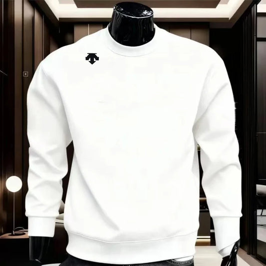 Men's round-neck long-sleeved pure cotton sports shirt, high-quality printed casual sports shirt for spring and autumn seasons