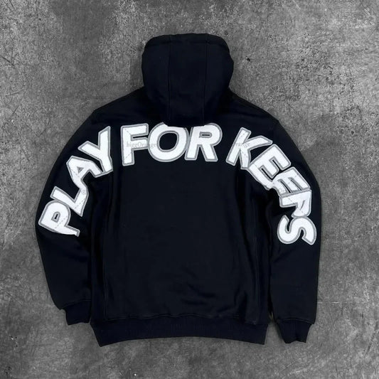 Hoodie men's 2025 American street hip-hop punk fashion oversized sports shirt women's retro letter Harajuku Y2K casual loose fit
