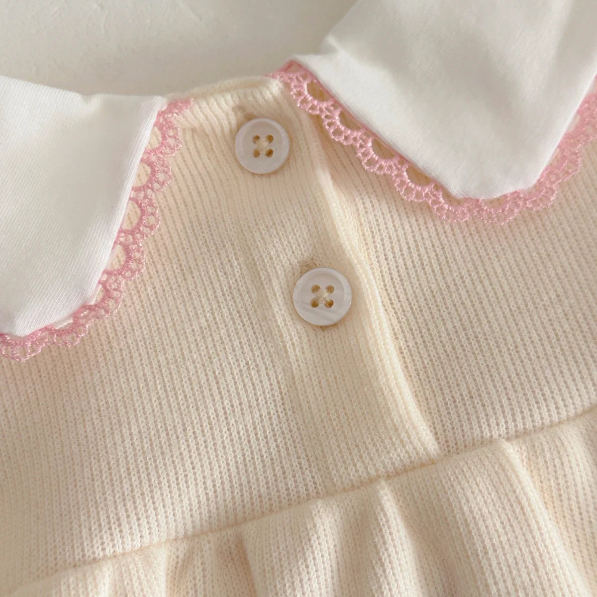 Baby Clothing Sets Autumn Cotton Cute Sweet 2 PCS Baby Girls Clothes Solid Color Bow Collar Skirt Pants Outfit