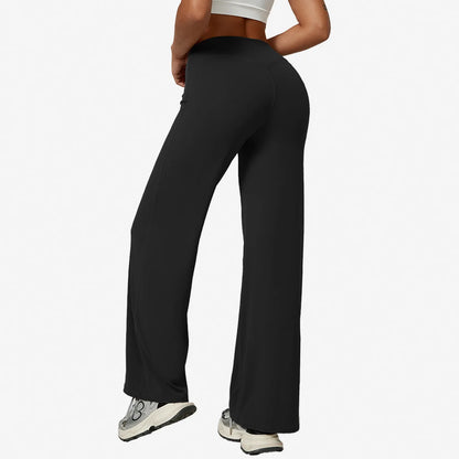 Loose Yoga Pants Women's High Waist Hip Lifting Gym Workout Wide Leg Leggings Pilates Running Straight Sports Spring Trousers