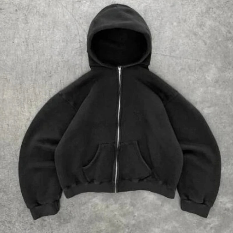 European and American sweatshirt coat printed pattern zipper hoodie men and women hip-hop gothic couple tops Japanese elements