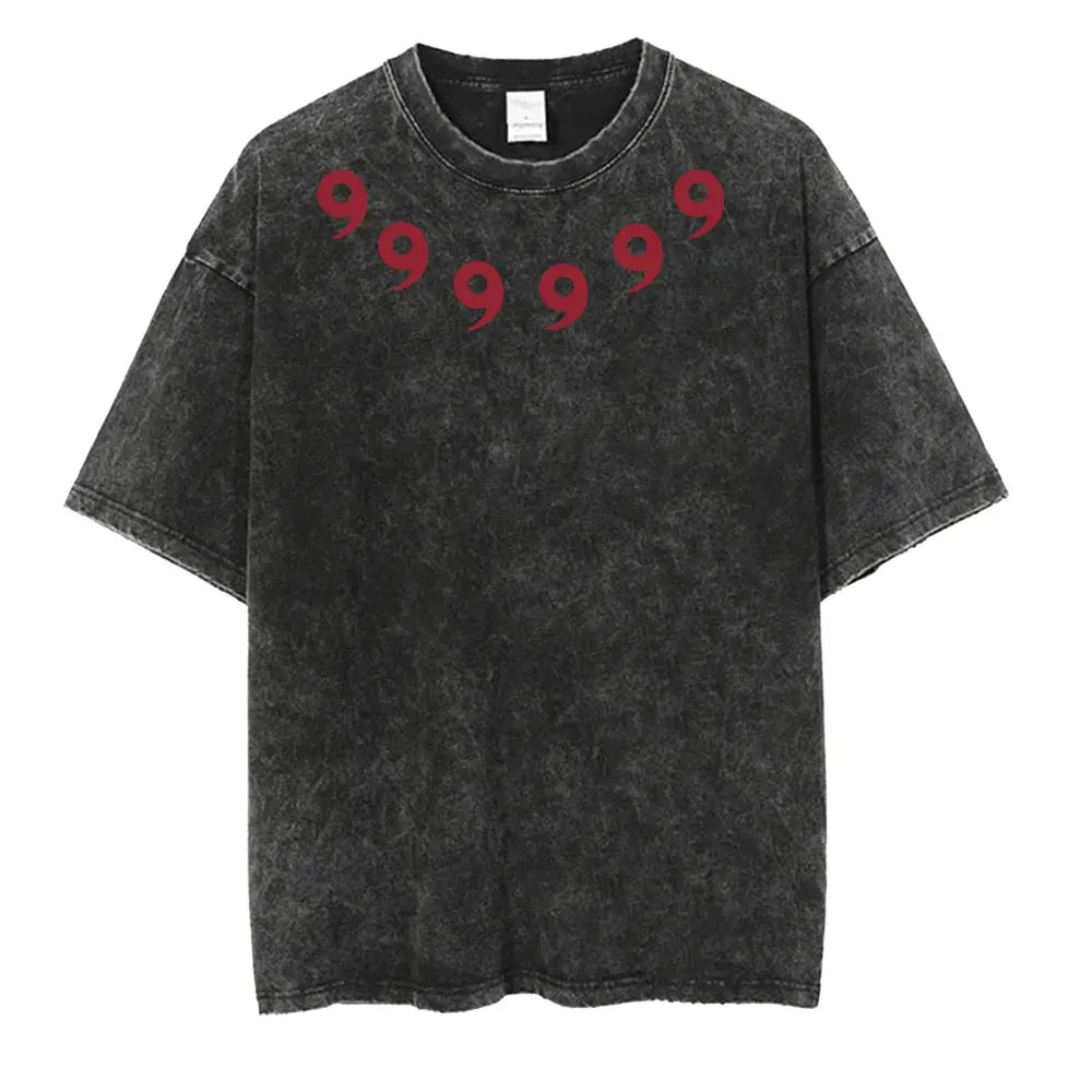 Graphic Print Vintage Washed Tshirt Men Women 100% Cotton Harajuku Streetwear Hip Hop T-Shirt Summer Short Sleeve Top Tee