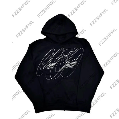 Unisex Hip Hop Oversized Y2K Hooded sweatshirt Punk Harajuku Letter Print Casual Hoodie sweatshirt Rock Goth Streetwear Pullover