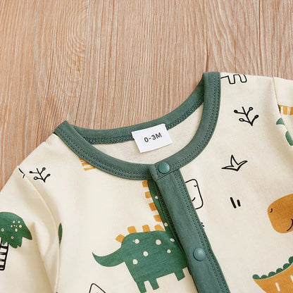 Newborn Baby Boys Infant Outfit Clothes Toddler Jumpsuit Costume Romper Onesie Long Sleeve Print Clothes Spring and Autumn Girls