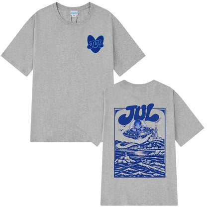 Rapper Jul Graphic T-shirt Men's Women Clothing Fashion Hip Hop Y2K Top Casual Cotton Short Sleeve Oversized T-shirts Fan Gifts
