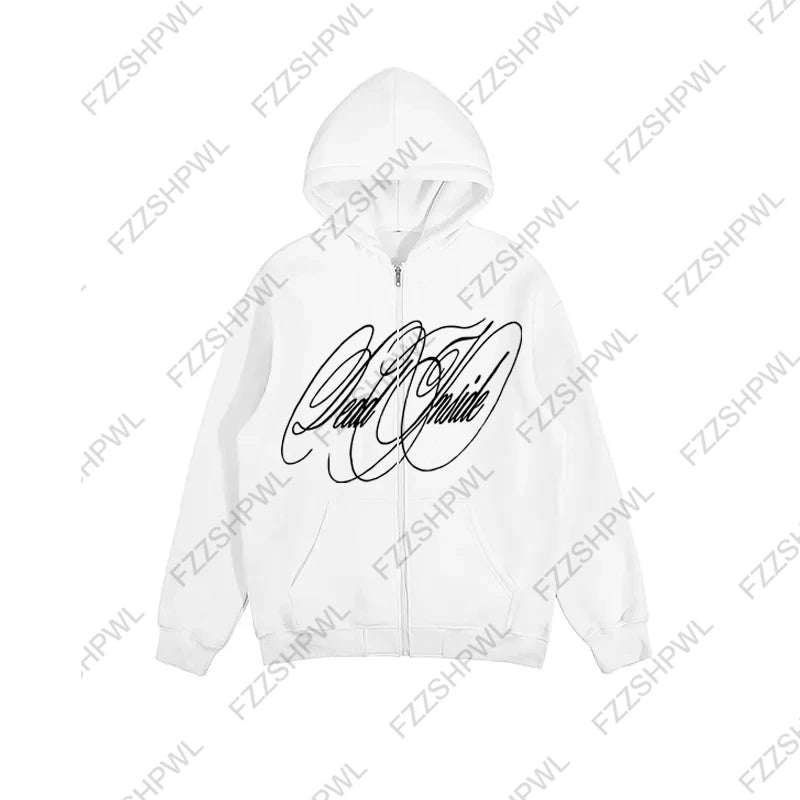 Unisex Hip Hop Oversized Y2K Hooded sweatshirt Punk Harajuku Letter Print Casual Hoodie sweatshirt Rock Goth Streetwear Pullover