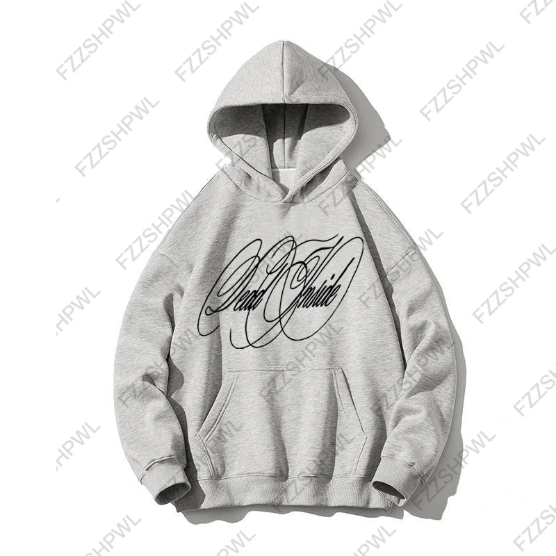 Unisex Hip Hop Oversized Y2K Hooded sweatshirt Punk Harajuku Letter Print Casual Hoodie sweatshirt Rock Goth Streetwear Pullover