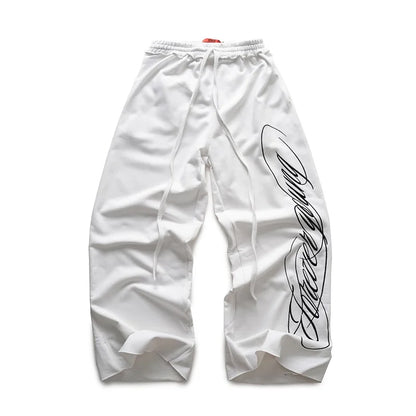 Y2K American Hip-Hop Letter Printed Streetwear Men And Women Personalized Retro Jogger Loose Wide-Leg Oversize Casual Pants