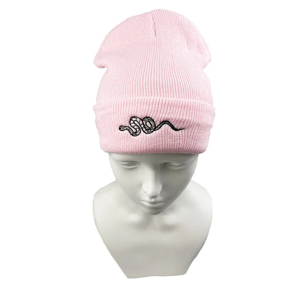 1pcs Knitted Hat, Hip-Hop Style, Stylish Snake Embroidered Knitted , Warm Woolen Hat For Men And Women Cap Green Black