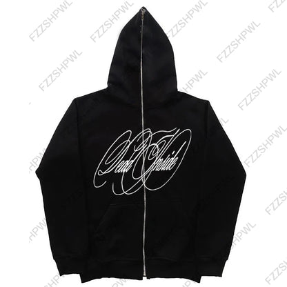 Unisex Hip Hop Oversized Y2K Hooded sweatshirt Punk Harajuku Letter Print Casual Hoodie sweatshirt Rock Goth Streetwear Pullover